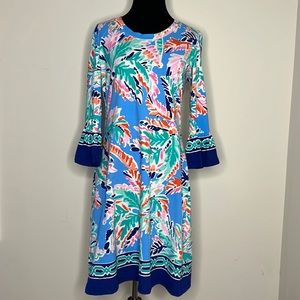 BARBARA ERICKSON Floral Bell Sleeves Dress S